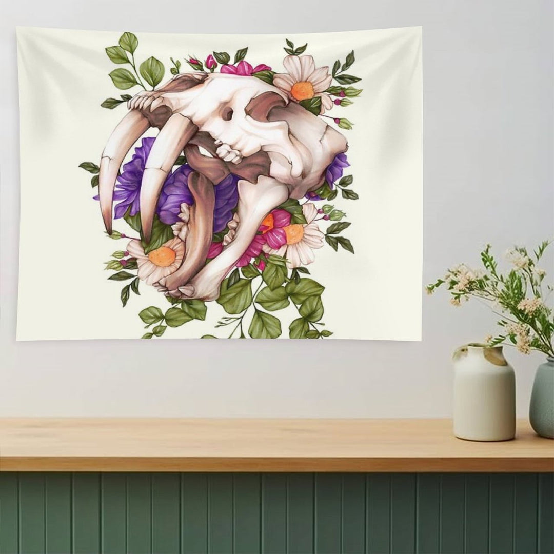 Sabertooth Skull Tapestry
