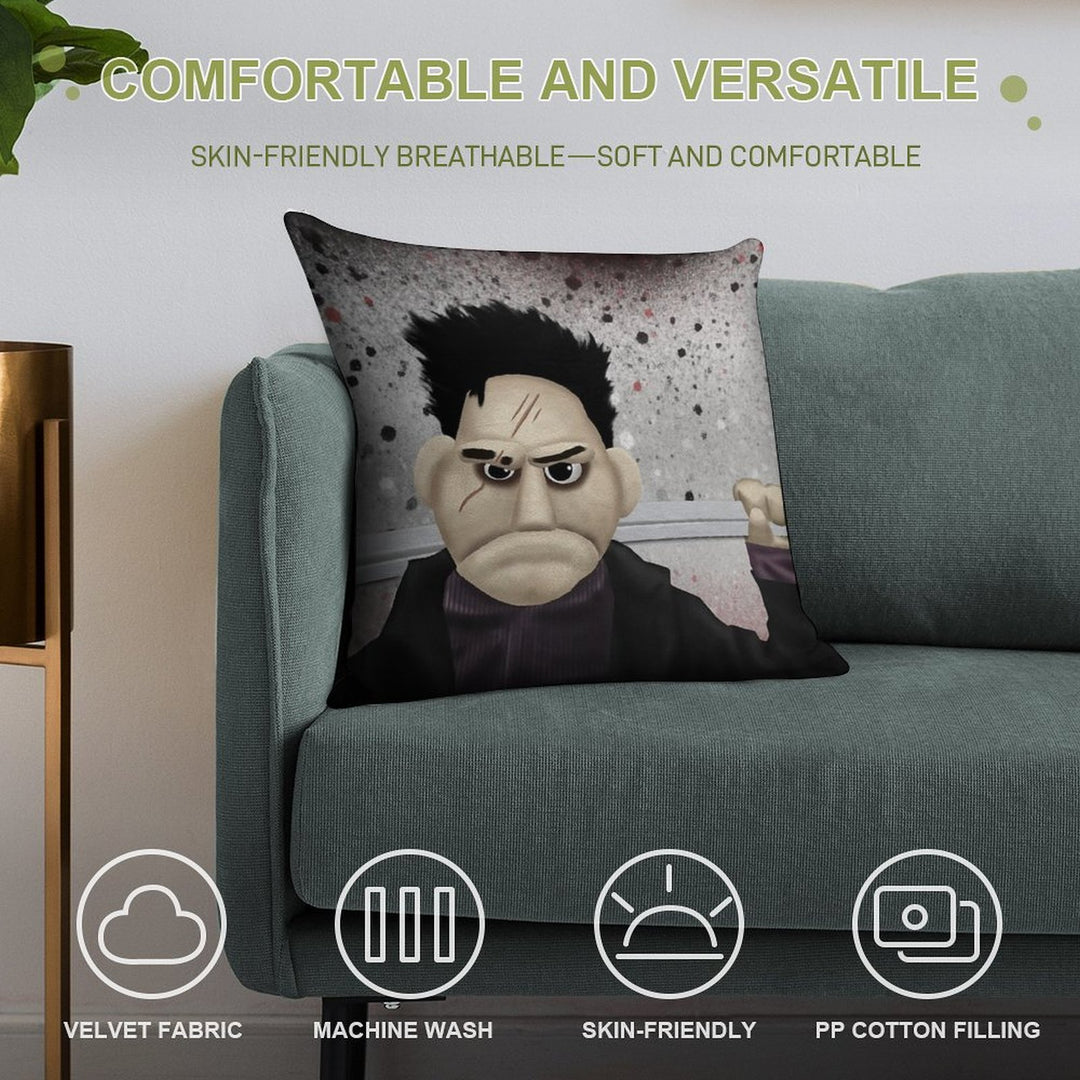 Angel - Smile Time Puppet Soft Fade-Resistant Throw Pillow