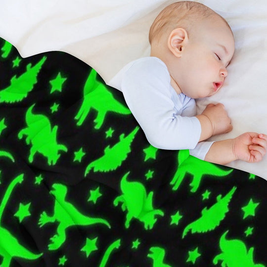 Glowing Dinosaurs (Does Not Glow in The Dark) Travel-friendly Throw Blanket