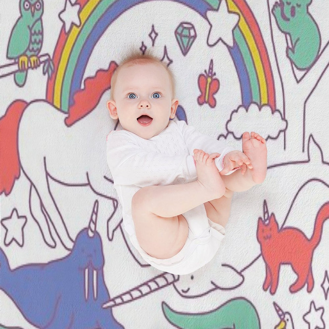 Unicorns! Plush Throw Blanket