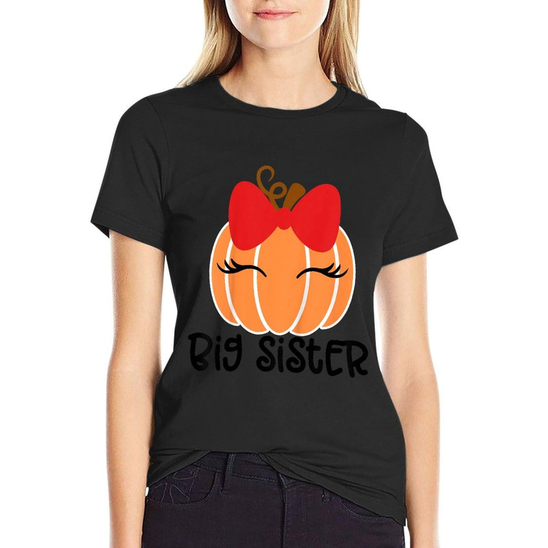 Big Sister Pumpkin Toddler Halloween Pregnancy Announcement  Relaxed-fit T-Shirt