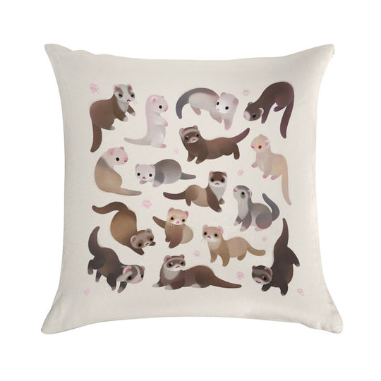 Ferret - Bright Soft Reinforced Edging Throw Pillow