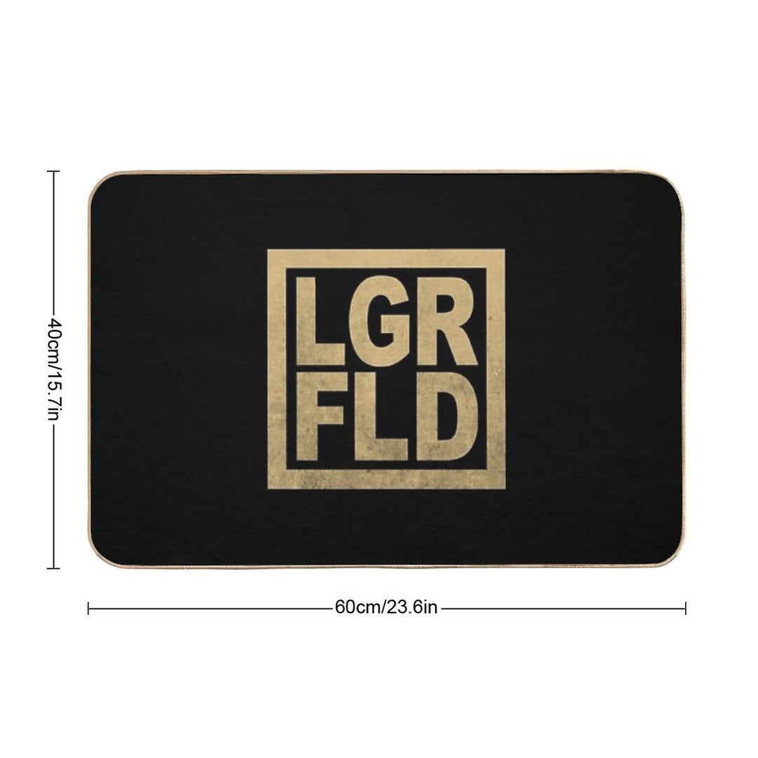 LGRFLD – Lagerfeld  Gold on Black  Slip-Resistant Bath Mat