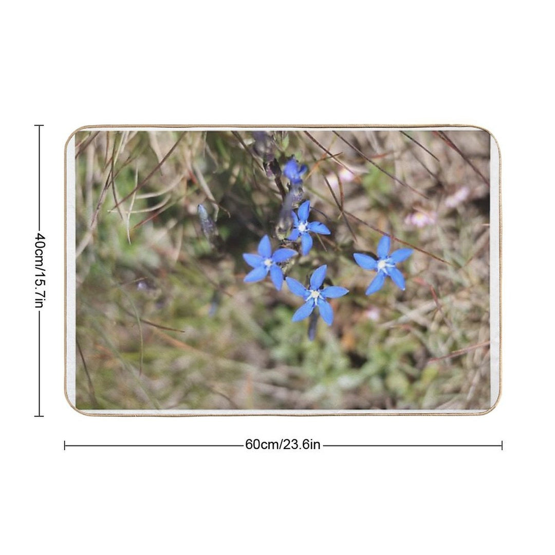Spring Gentian Flowers of The Alps  Eco-Friendly Bath Mat