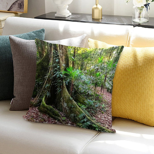 Exploring Rainforest Trees Soft Fade-Resistant Throw Pillow
