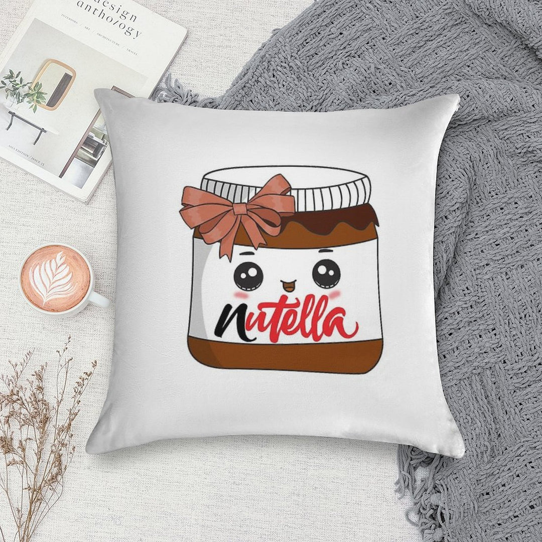 Nutella Soft Hidden Zipper Throw Pillow