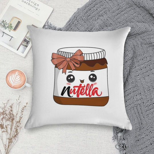 Nutella Soft Hidden Zipper Throw Pillow