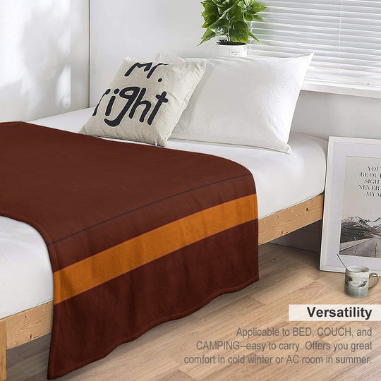 Orange Strip Travel-friendly Throw Blanket