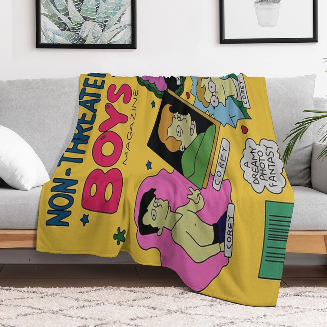 Non-Threatening Boys Magazine All-season Throw Blanket