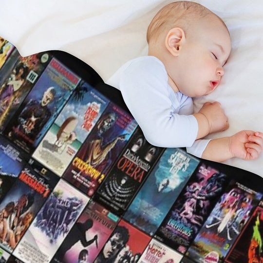 RETRO HORROR VHS ARTWORK - 1987 Machine-washable Throw Blanket