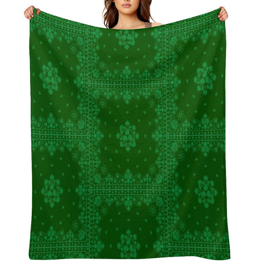 AOI (hollyhock) Pattern Plush Throw Blanket