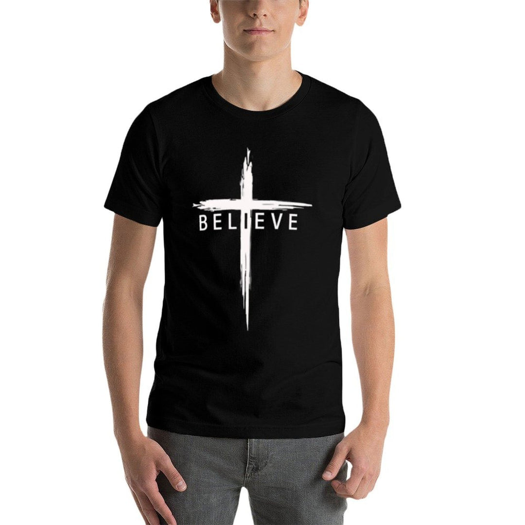 Believe Christian Cross Jesus Christ Christians Men Women  Graphic-printed T-Shirt