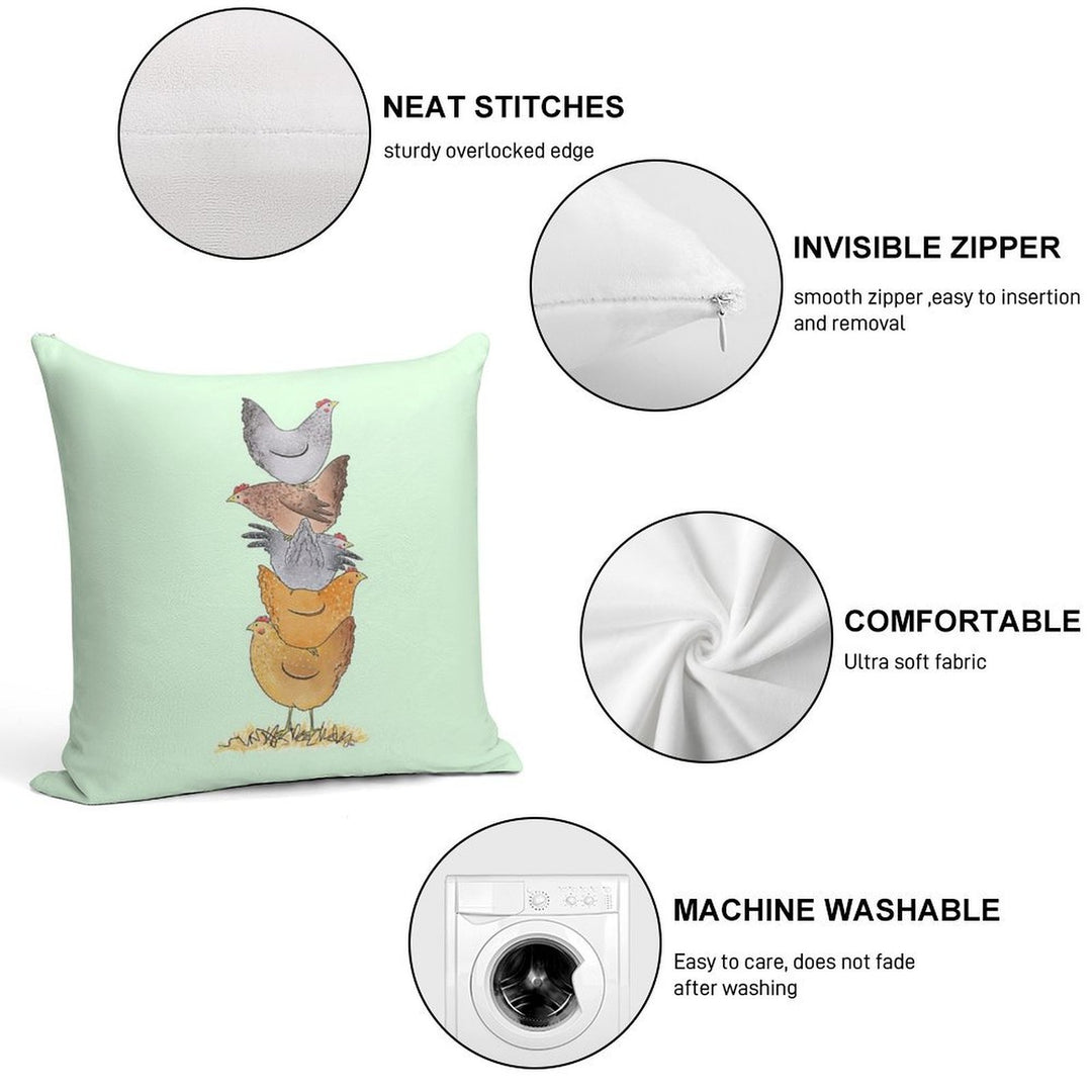 Hen Tower Soft Anti-Pilling Throw Pillow