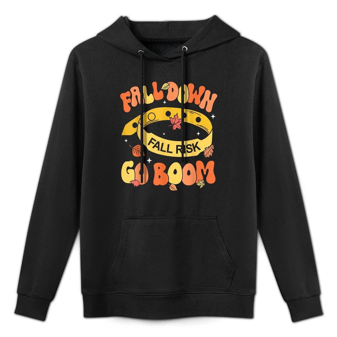 Fall Down Go Boom Fall Risk Bracelet Physical Therapy Outfit Easy Care Hoodie