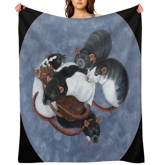 Rat Pile Anti-pilling Throw Blanket