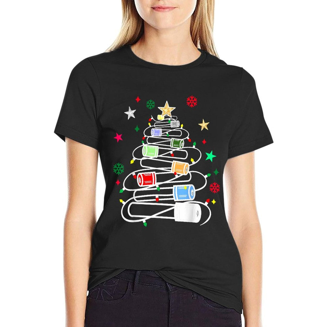 Chemistry Lab Scientist Phlebotomist Christmas Test Tubes Christmas Tree for Medical Professionals, Science Enthusiasts, Lab Tec  Oversized Silhouette T-Shirt