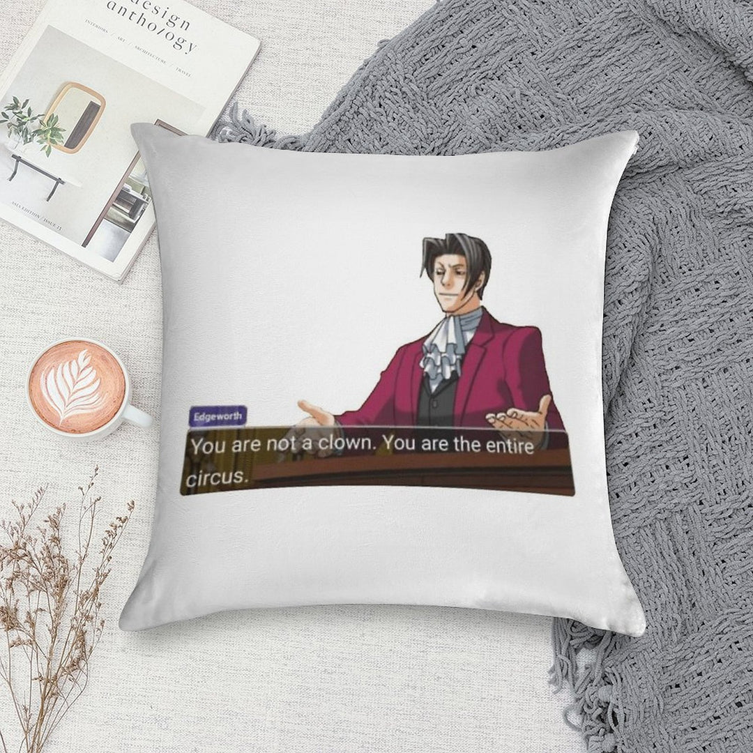 Miles Edgeworth Soft Short Plush Fabric Throw Pillow