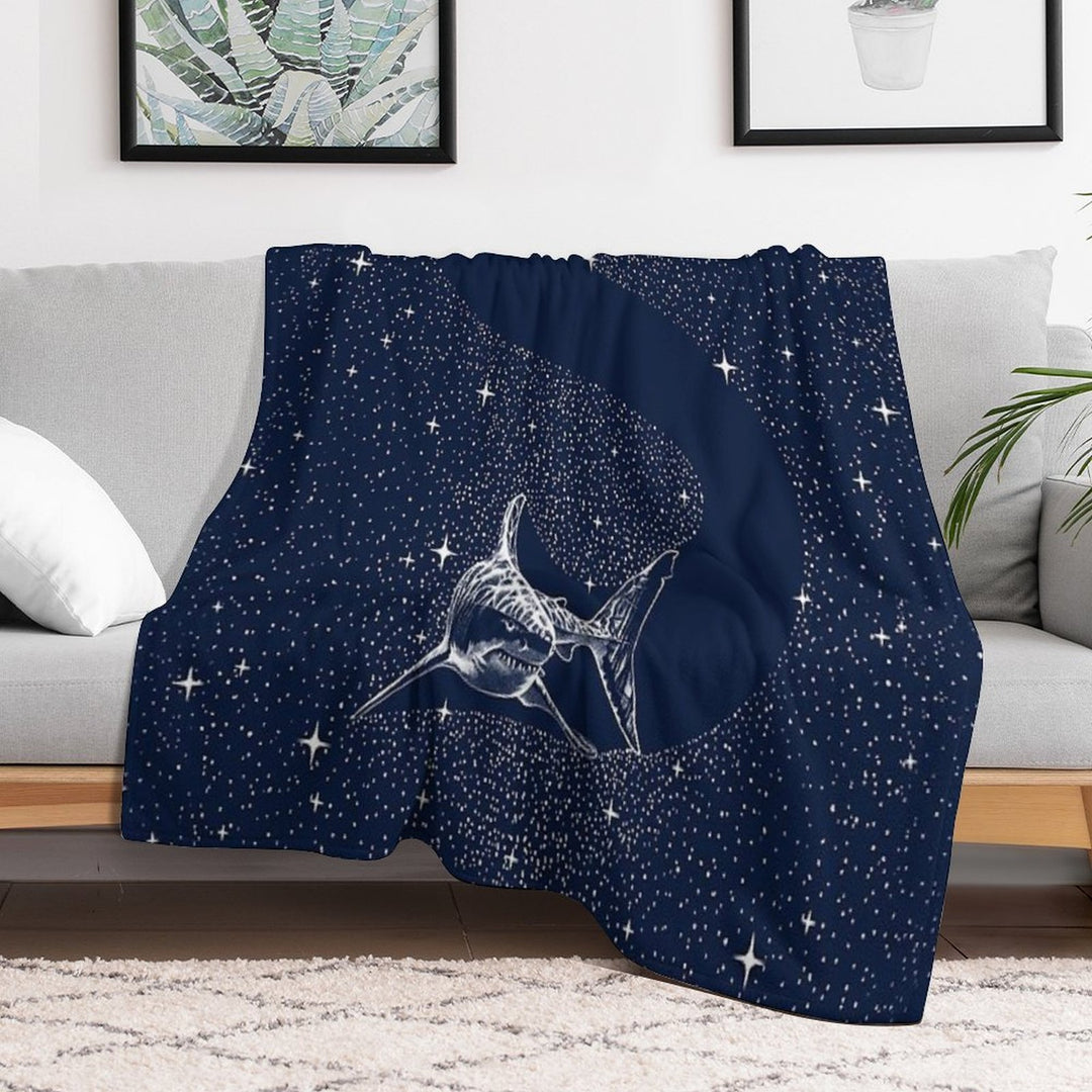 Starry Shark Travel-friendly Throw Blanket