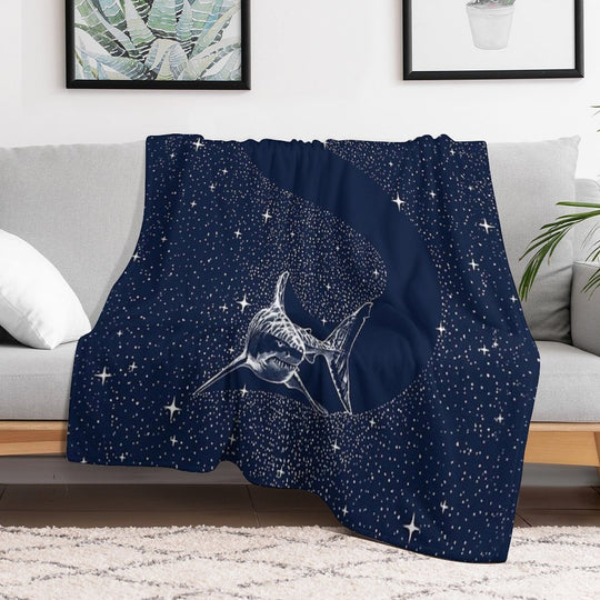 Starry Shark Travel-friendly Throw Blanket