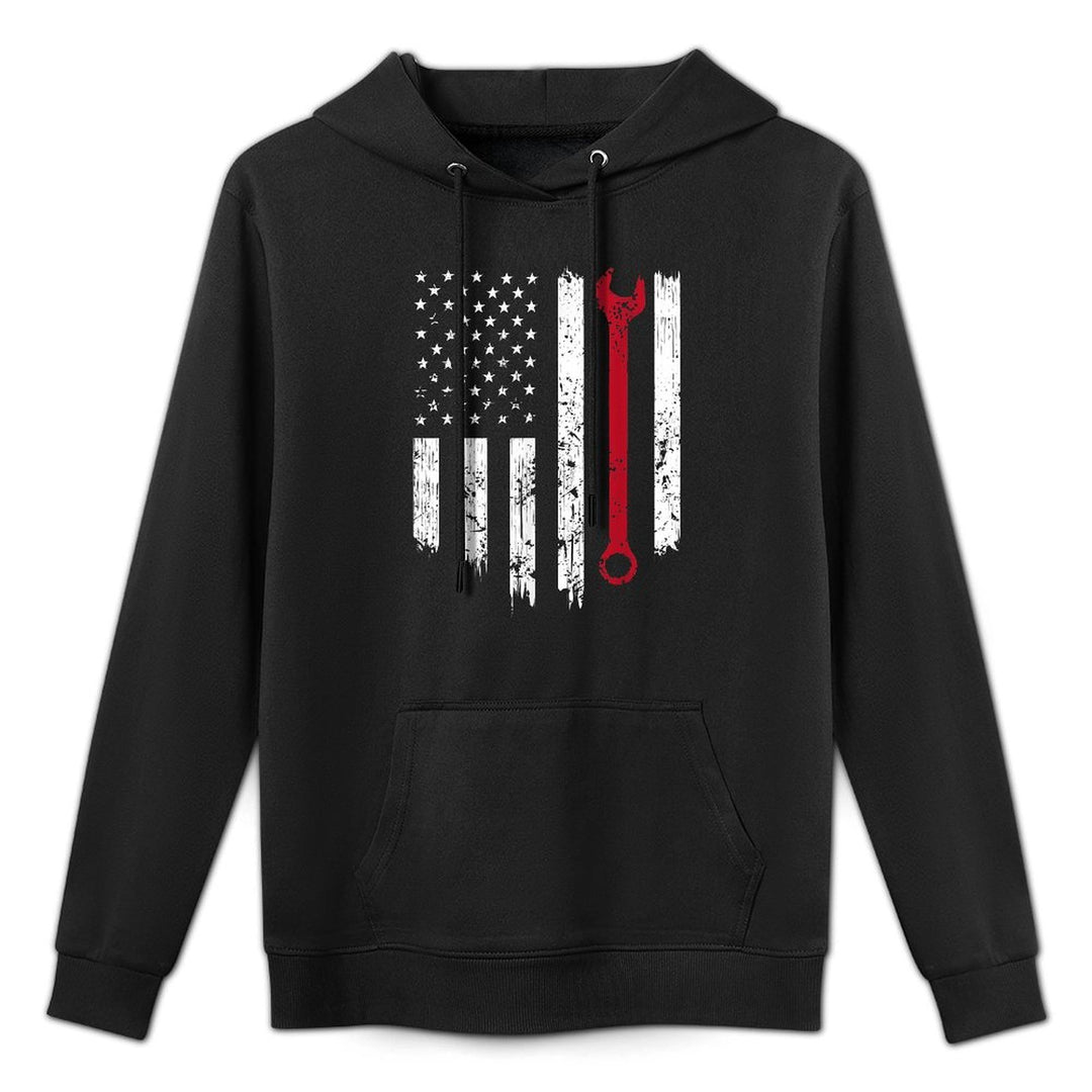Funny Vintage Mechanic Distressed American Gift For Men Customizable Surface Hoodie