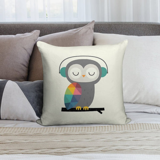 Owl Time Soft Reinforced Edging Throw Pillow