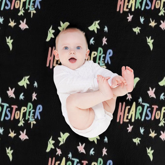 Heartstopper Heart of Leaves (Black Background) Multi-functional Throw Blanket