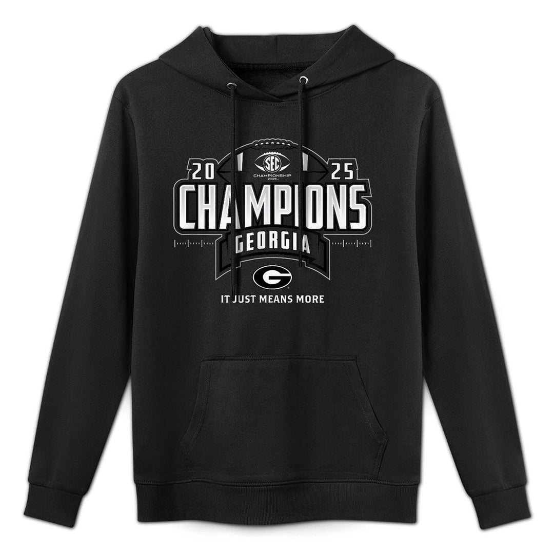 Georgia Bulldogs SEC Champs 2025 Football Locker Room Breathable Fabric Hoodie