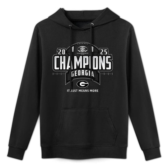 Georgia Bulldogs SEC Champs 2025 Football Locker Room Breathable Fabric Hoodie