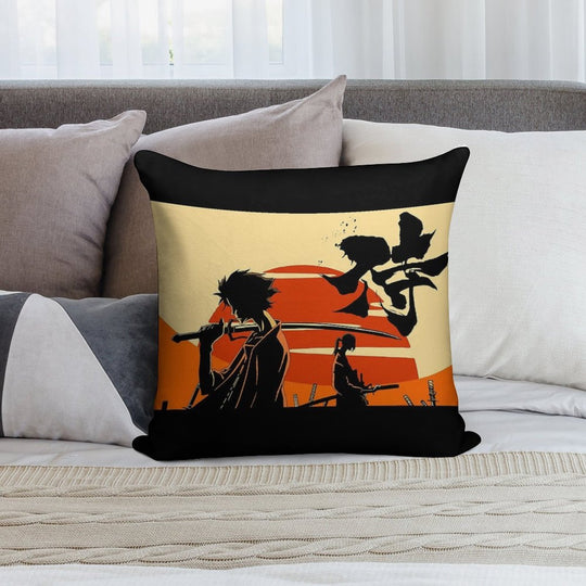 Sunset Samurai Soft Reinforced Edging Throw Pillow