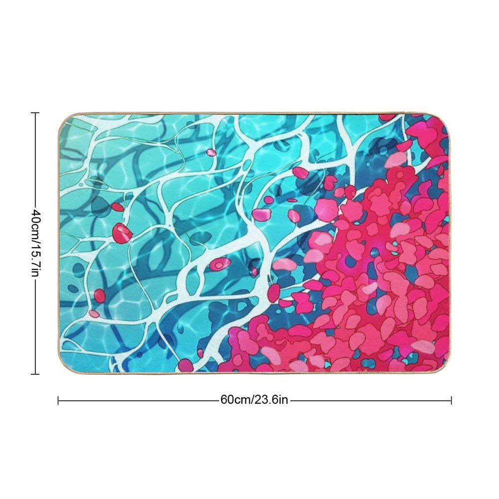 Red Roses And Petals in The Water  Slip-Resistant Bath Mat