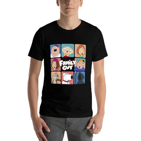 Family Guy Iconic Griffin Family Group Shot Big Chest Panels  Affordable Price T-Shirt