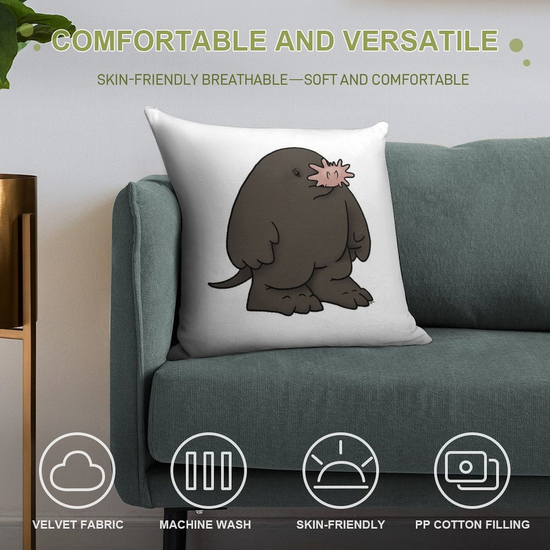Star Nosed Mole Soft Skin-Friendly Throw Pillow