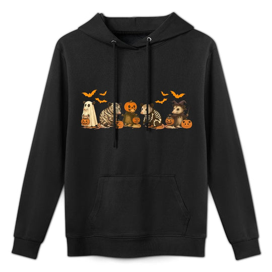 Spooky Opossum Skeleton Mummy Ghost Witchy Possum Halloween Relaxed Fit Hoodie