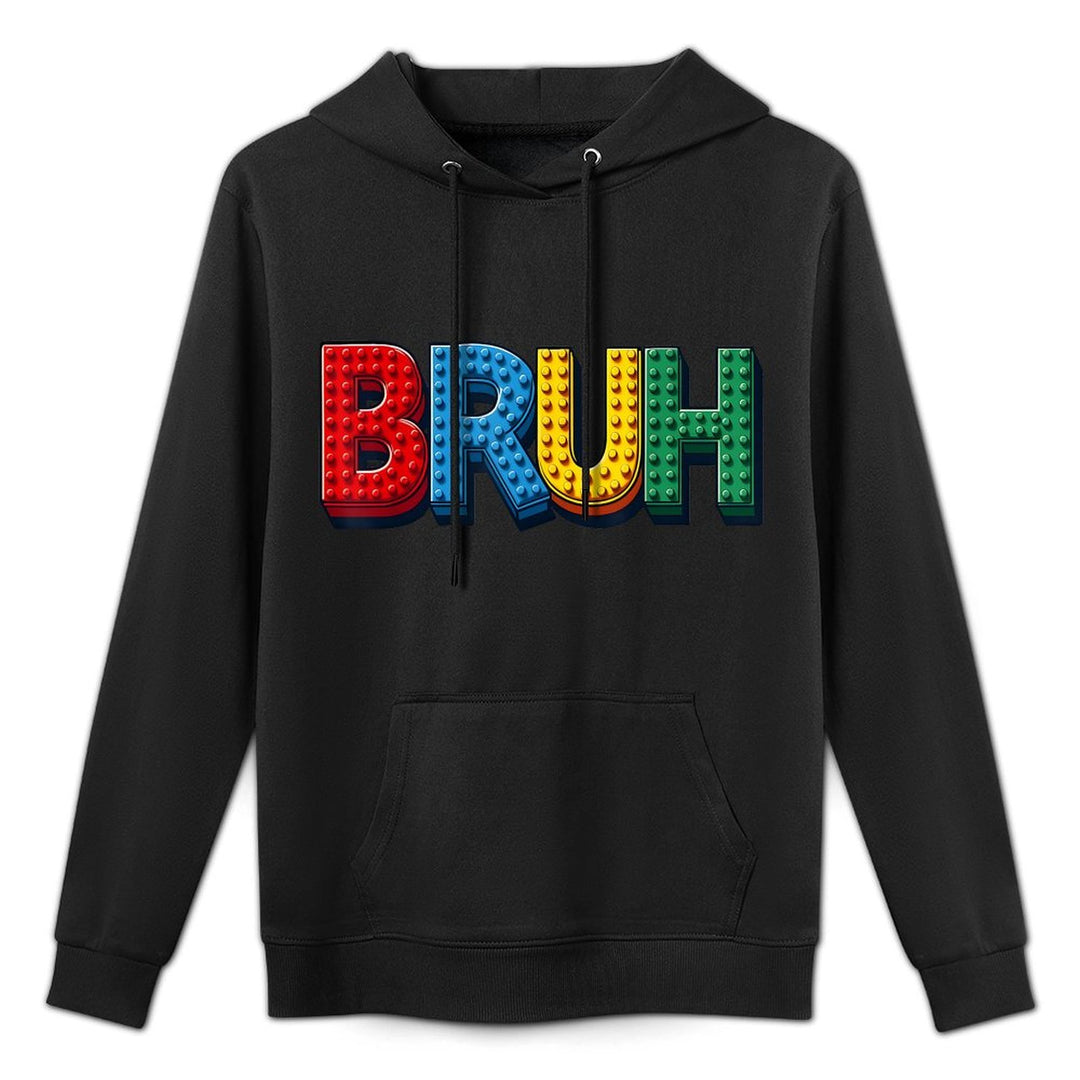 Play Building Blocks Bruh Funny Kids Boys Saying Brick Build Shrink-Resistant Hoodie