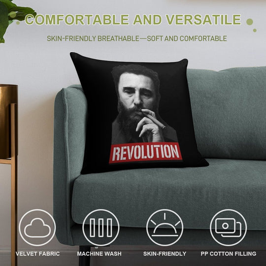 Fidel Castro -Che- Soft Short Plush Fabric Throw Pillow