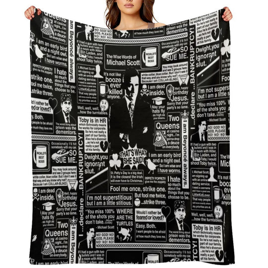 The Wise Words of Michael Scott Multi-functional Throw Blanket