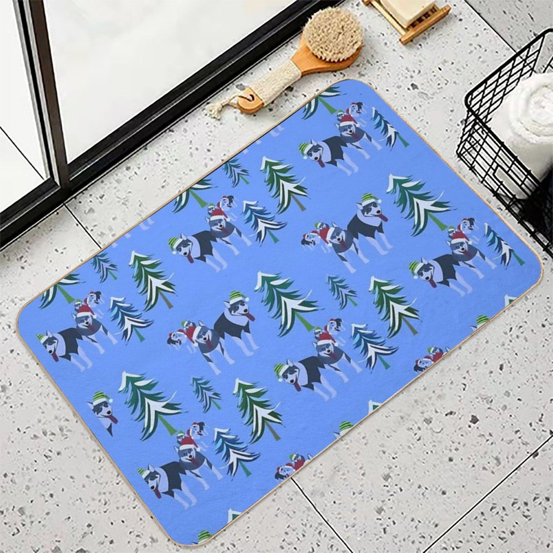 Dog Sledding in Lapland  Long-Lasting Bath Mat