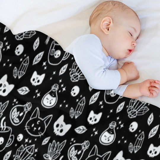 Herb Witch  Black And White  Nikury Gift-ready Throw Blanket