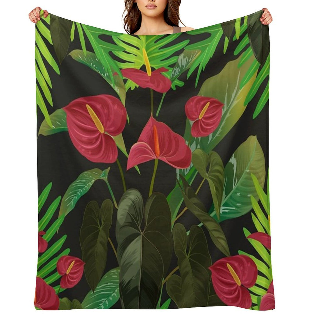Seamless Floral Pattern Flowers Sustainable Throw Blanket