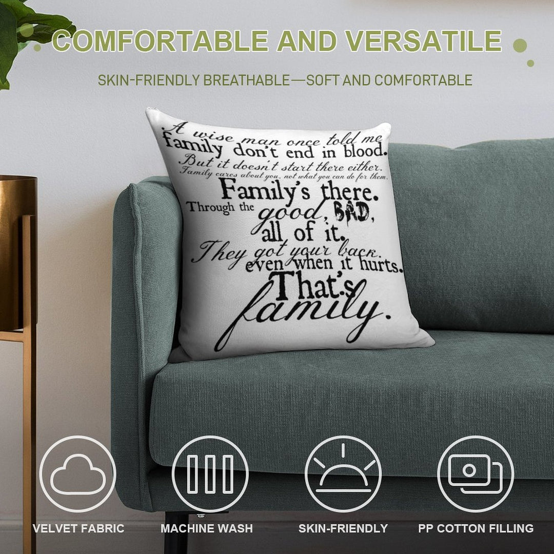 Family Don't End in Blood Soft Bedroom Essential Throw Pillow