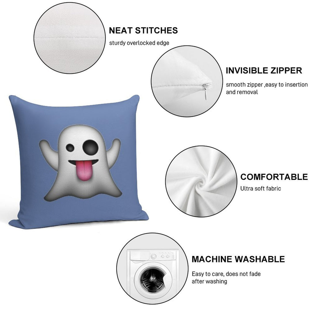 Ghost Emoji Soft Gift Ready Throw Pillow