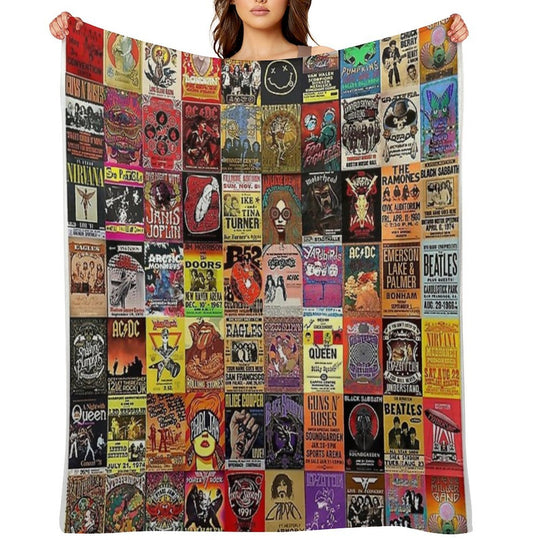 Rock Collage Easy Care Throw Blanket