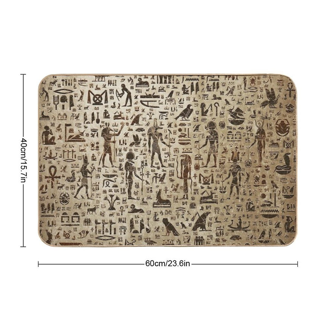 Ancient Egyptian Gods And Hieroglyphs - Vintage And Gold Durable Bath Mat