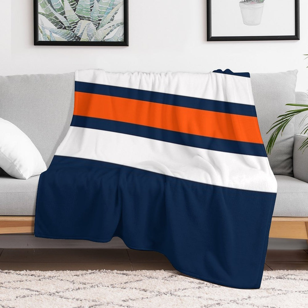 Edmonton Oilers Retro Stripes Plush Throw Blanket