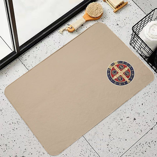 The Medal of Saint Benedict, Saint Benedict  Repositionable Bath Mat