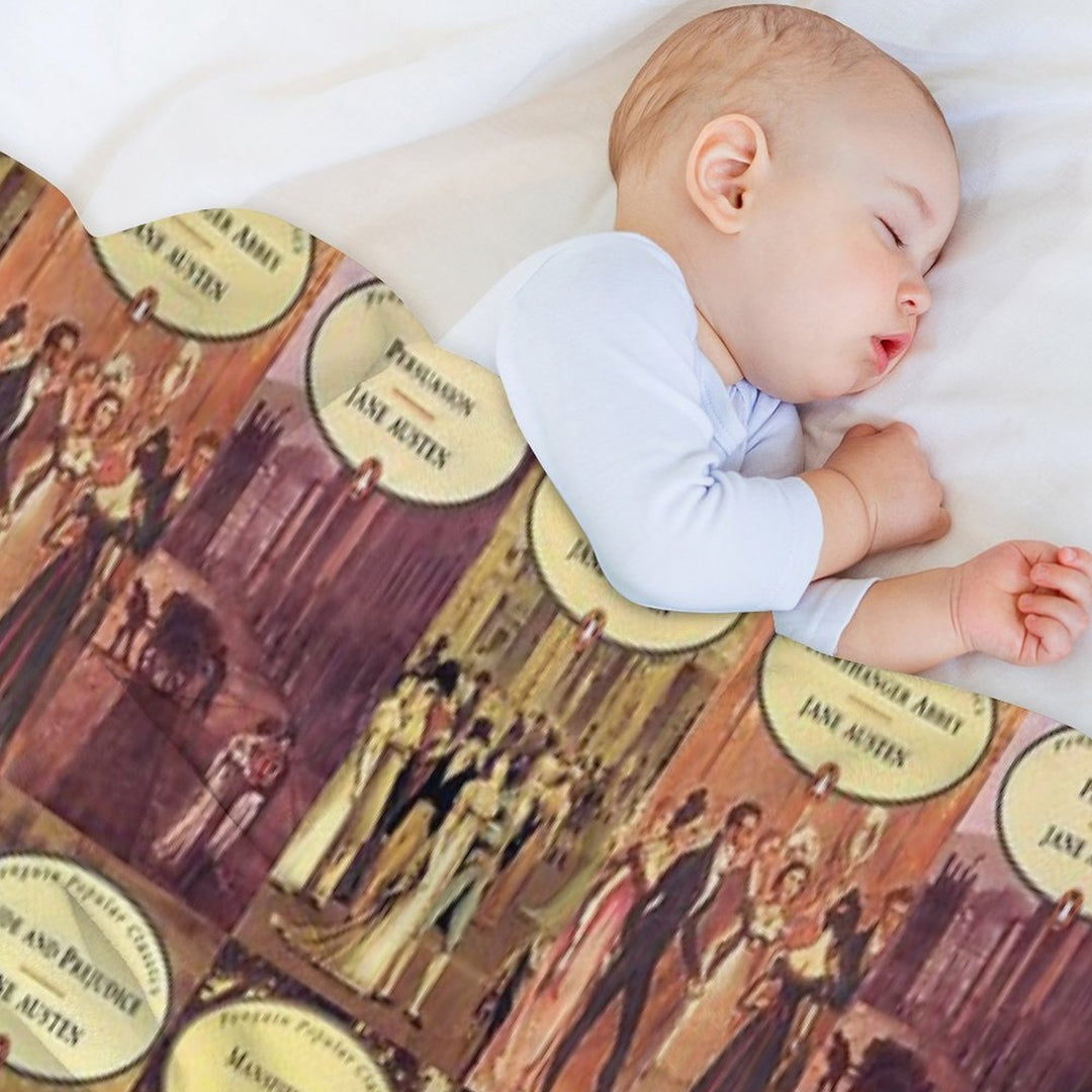 Jane Austen Vintage Books Plush Throw Blanket