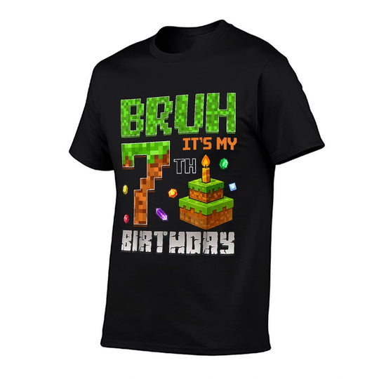 Its My 7th Birthday Game Pixel 7 Year Old Birthday Boy  Affordable Price T-Shirt