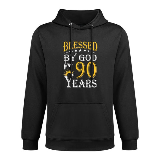 Vintage Blessed by God for 90 Years Happy 90th Birthday Relaxed Fit Hoodie