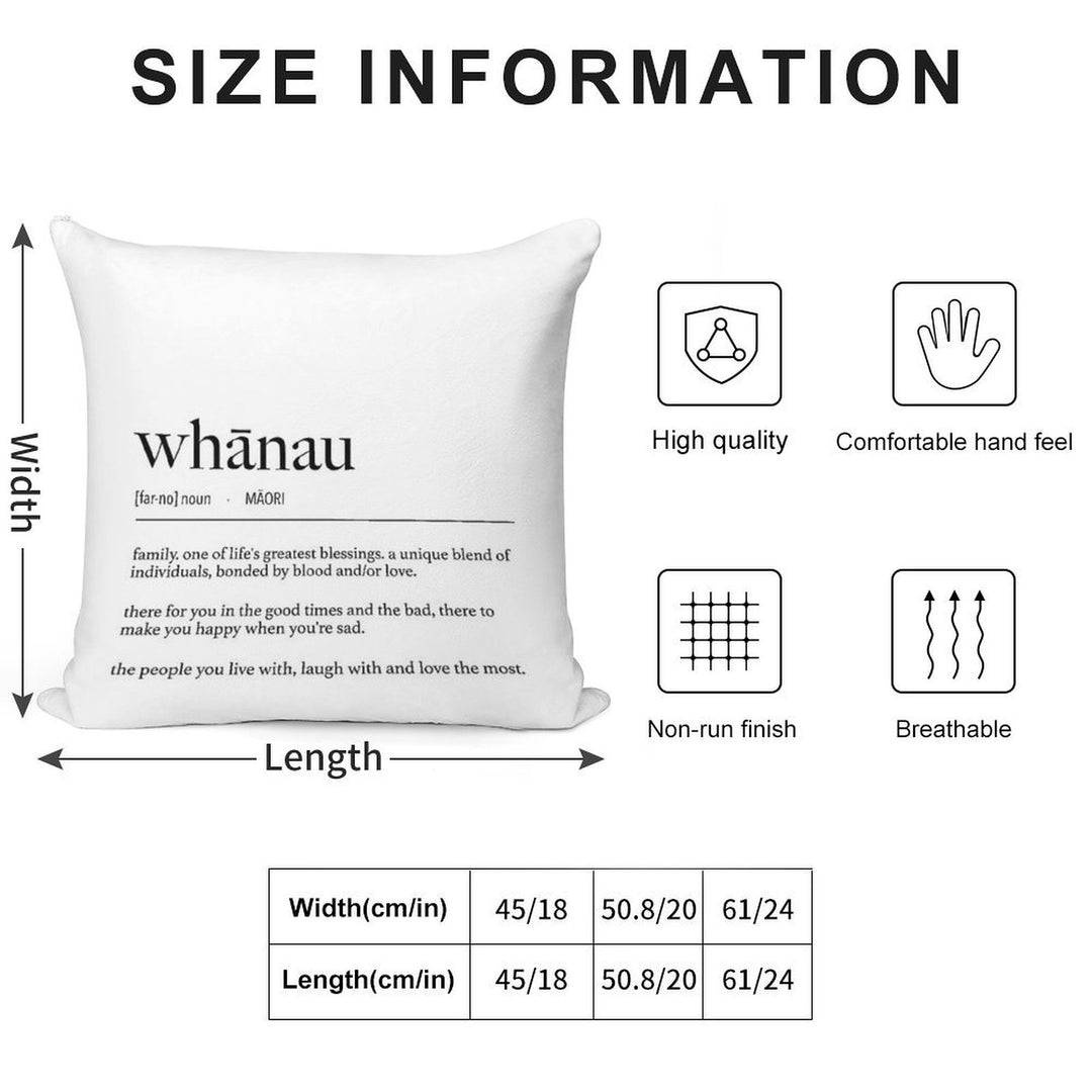 New Zealand Maori Whanau (Family) Definition Soft Decorative Cover Throw Pillow