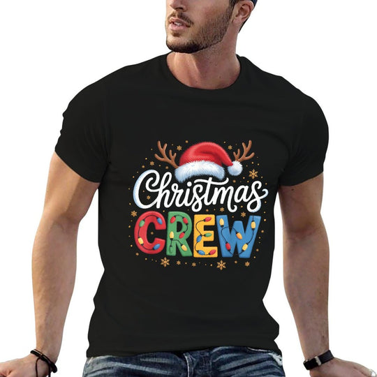 Christmas Crew Matching Family Xmas Party Men Women Kids  Oversized Silhouette T-Shirt